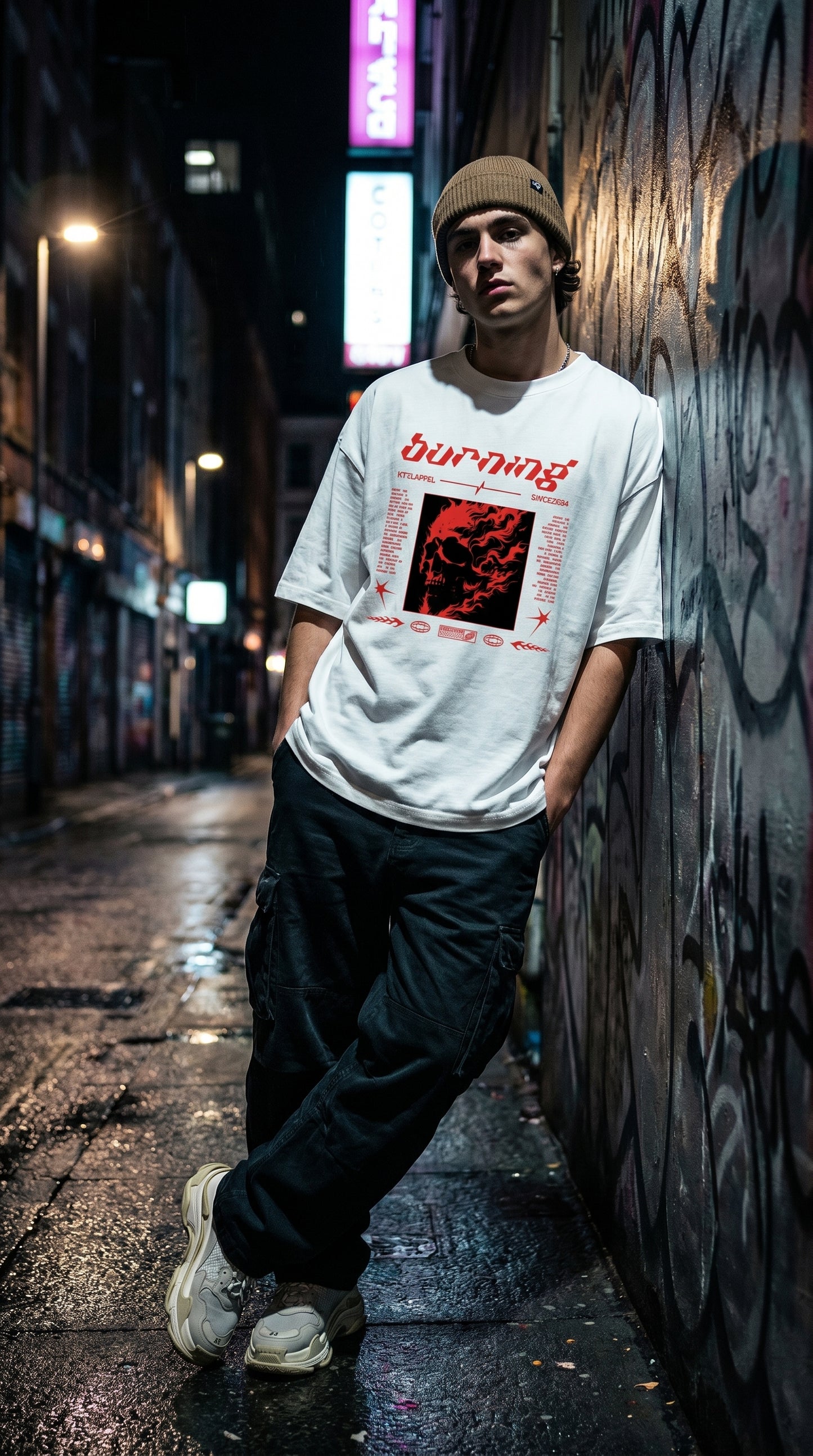 Burning Ghost Oversized T shirt