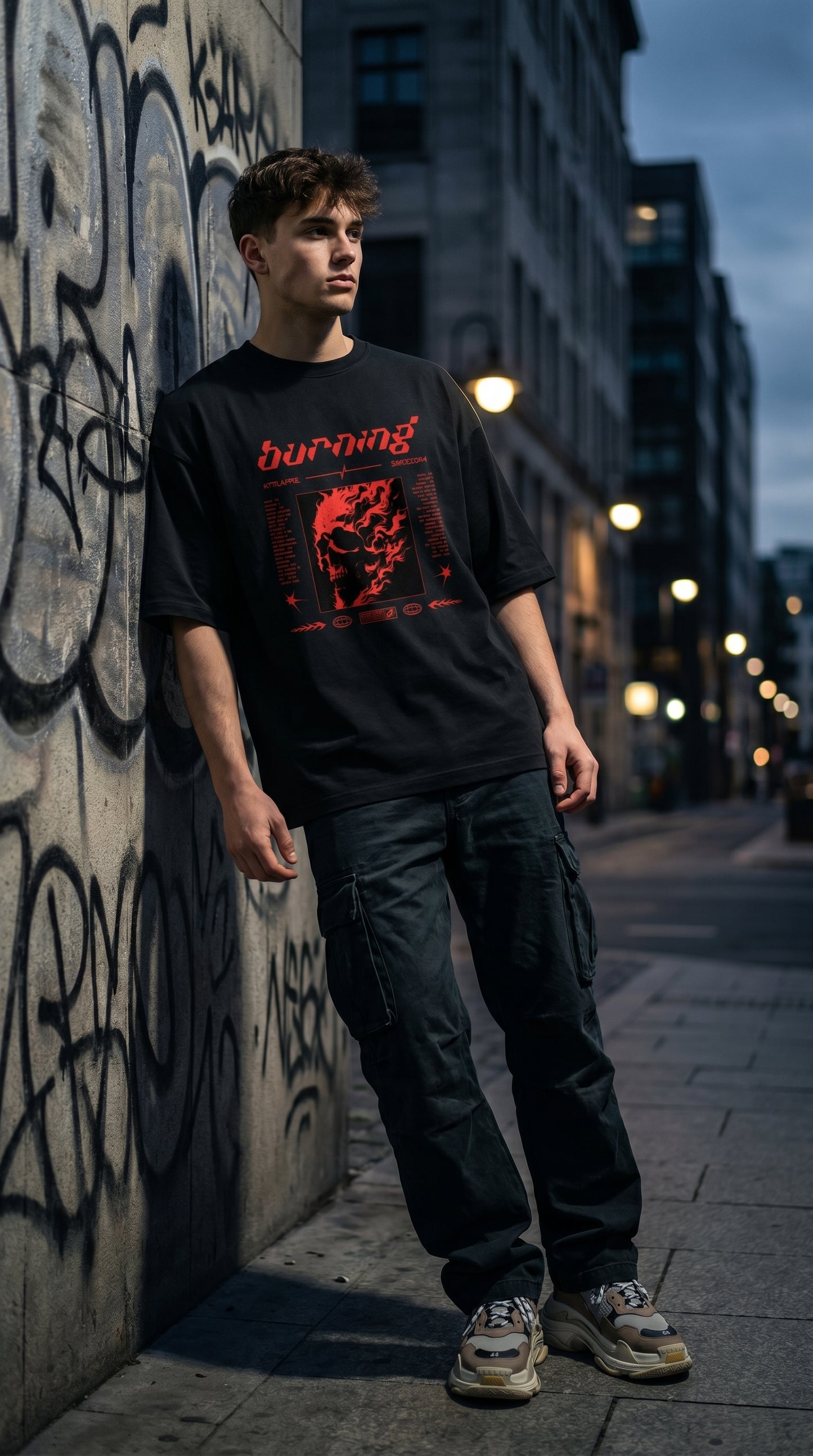 Burning Ghost Oversized T shirt