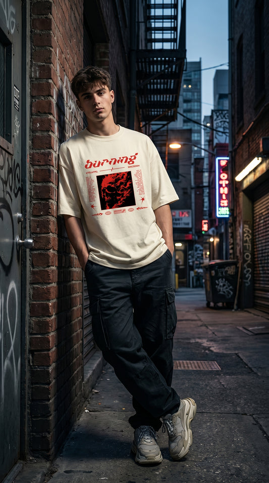 Burning Ghost Oversized T shirt