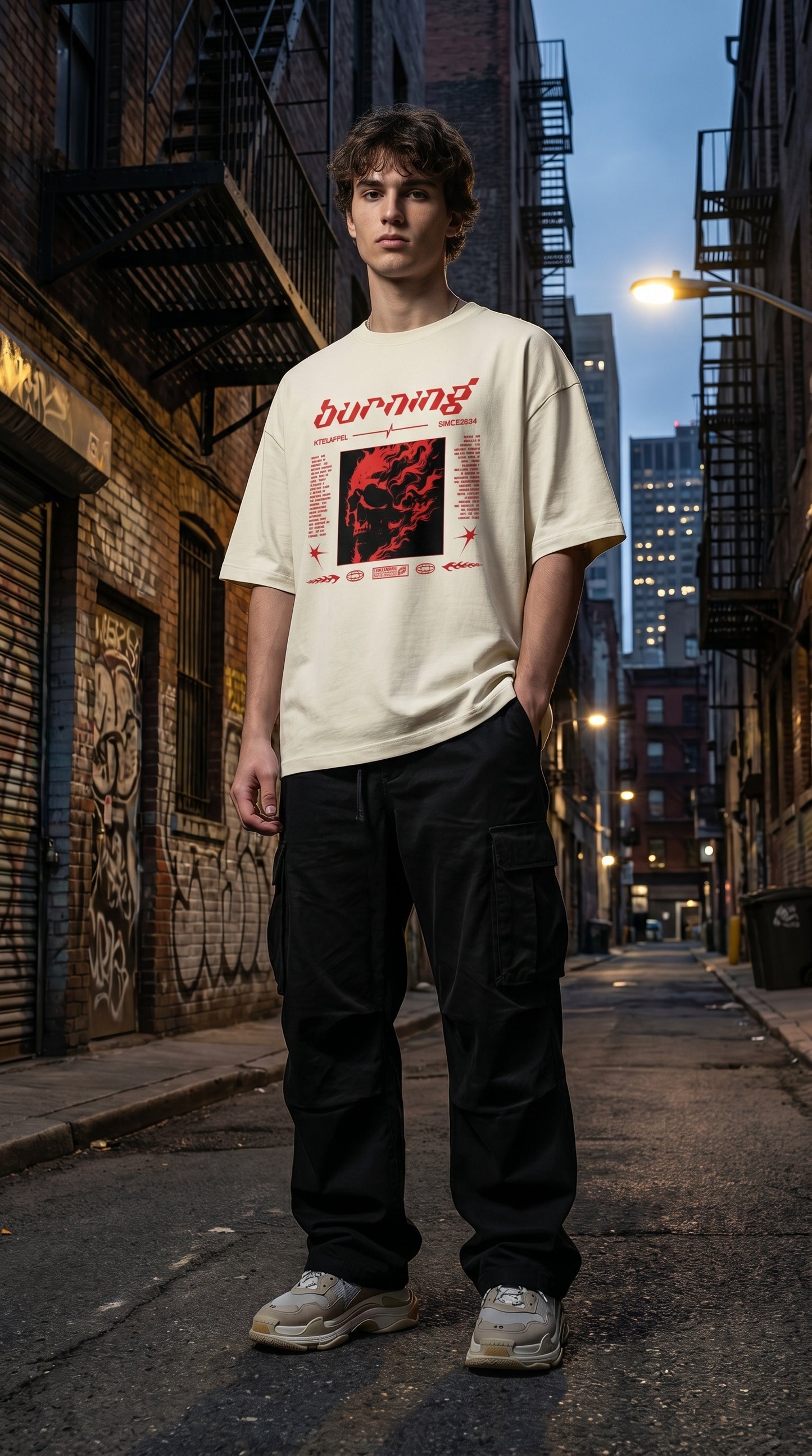 Burning Ghost Oversized T shirt